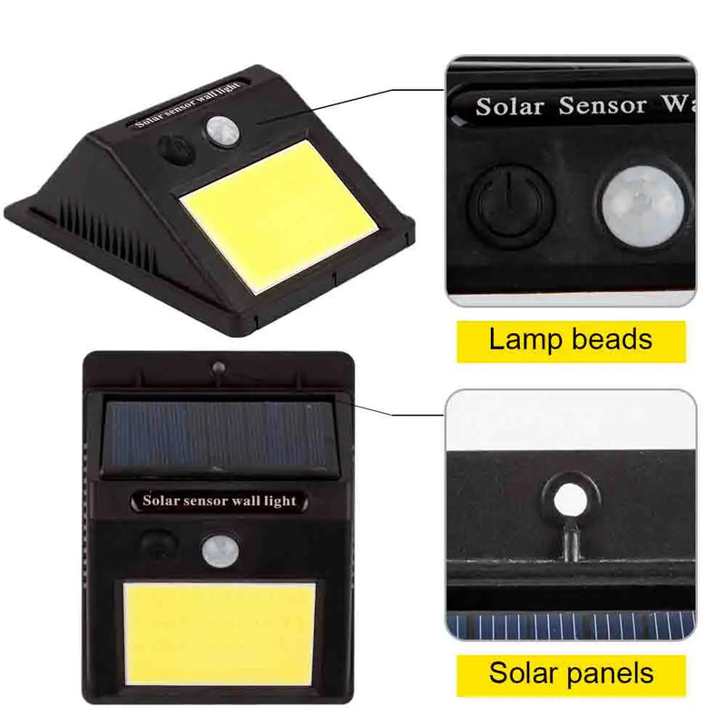 Luminária LED com sensor de presença - carregamento solar