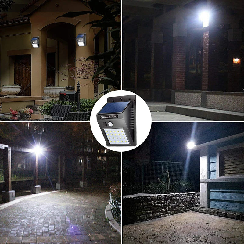 Luminária LED com sensor de presença - carregamento solar