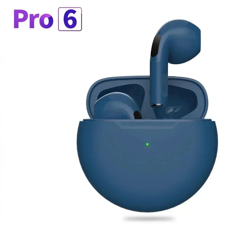 Fones de ouvido sem fio TWS com microfone, fones de ouvido Bluetooth, fones de ouvido, fone de ouvido esportivo, Apple iPhone, Xiaomi, Pro 6, novo