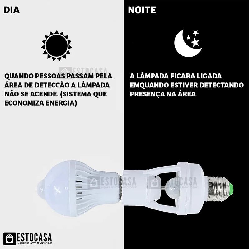 Sensor De Presença Soquete Bocal E27 P/ Lampada Fotocélula
