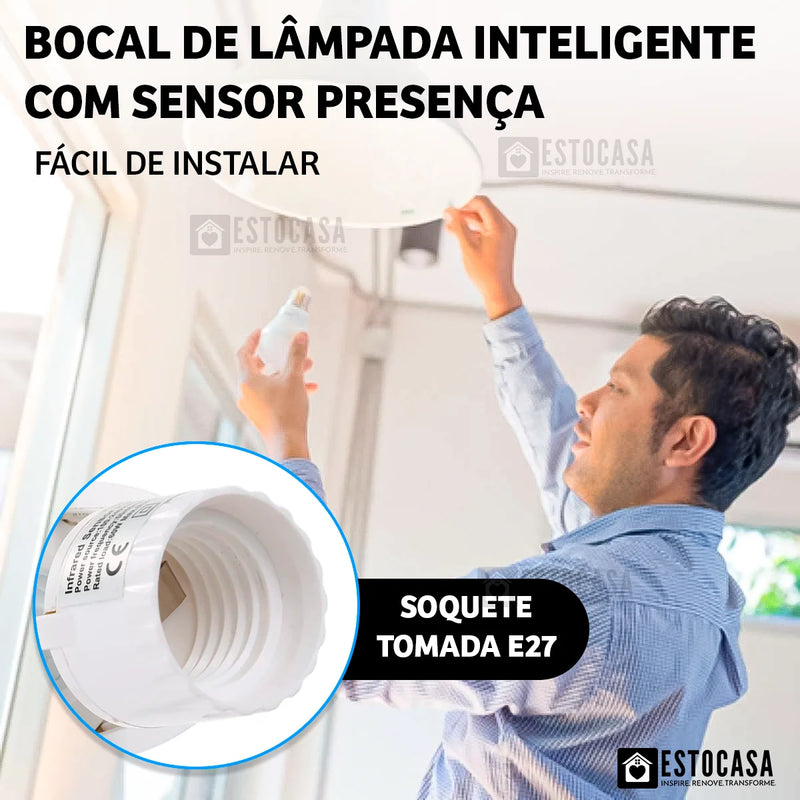 Sensor De Presença Soquete Bocal E27 P/ Lampada Fotocélula