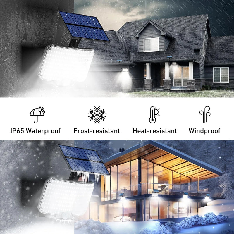 Refletor de LED com sensor de movimento com energia solar e controle remoto