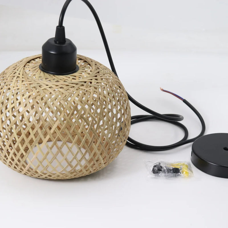 Lustre De Bambu Artesanal Moderno Do Rattan.