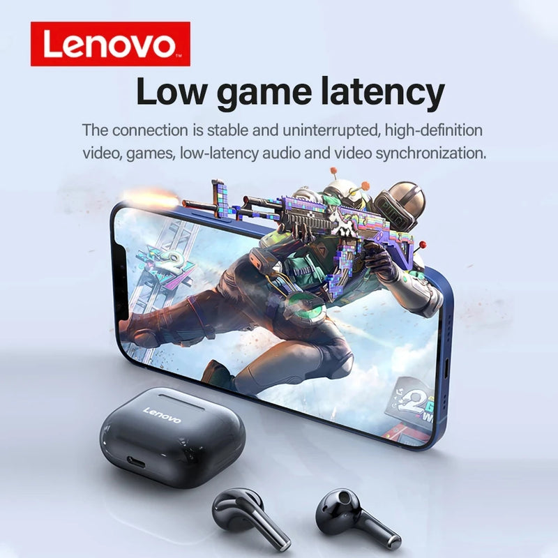 Lenovo-Fones De Ouvido Sem Fio De Redução De Ruído, LP40 Pro, LP40 TWS, Bluetooth 5.1, Controle De Toque, original.