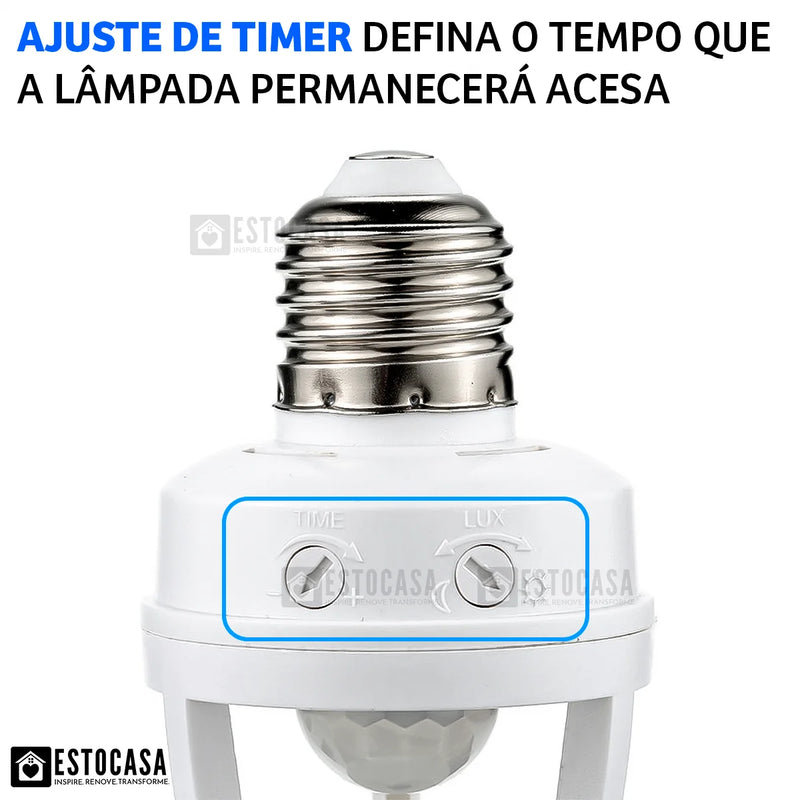 Sensor De Presença Soquete Bocal E27 P/ Lampada Fotocélula