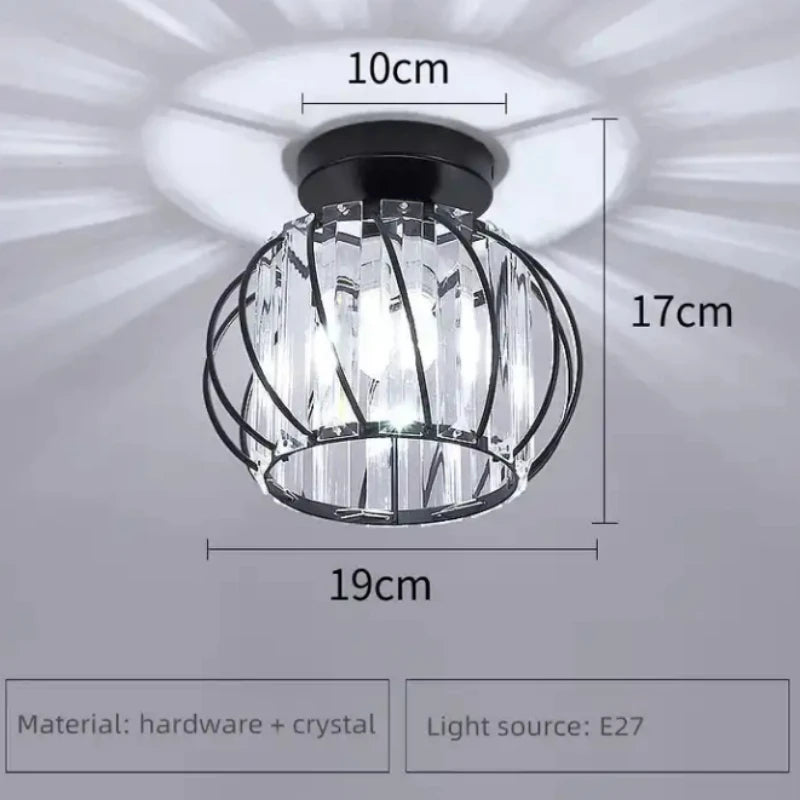 Lustre de cristal para corredor e corredor, lâmpada do teto, luminárias, montagem embutida, design moderno, luxo