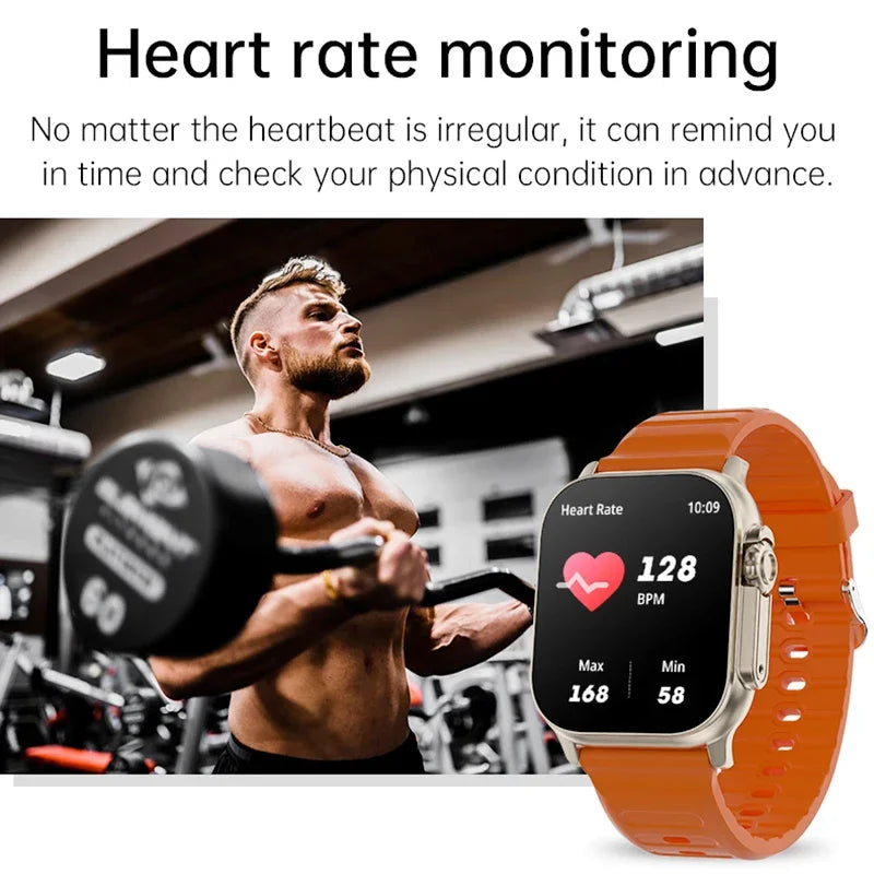 Relógio inteligente T800 Ultra 2 Masculino, Tela AMOLED, Bússola NFC, Impermeável, Relógio Apple, IWO Ultra 8, 49mm, Série 8 smartwatch.