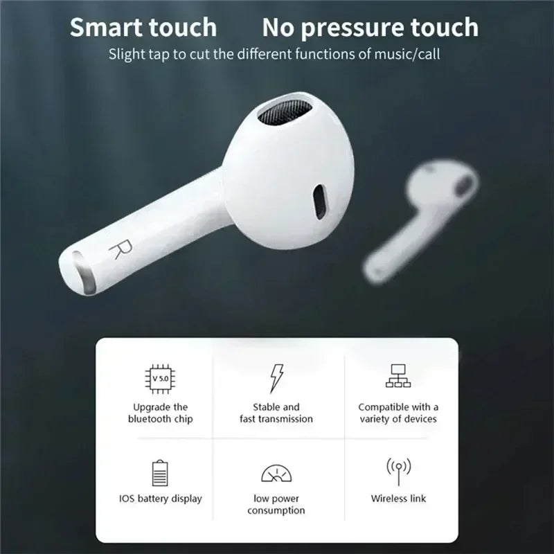 Fones de ouvido sem fio TWS com microfone, fones de ouvido Bluetooth, fones de ouvido, fone de ouvido esportivo, Apple iPhone, Xiaomi, Pro 6, novo