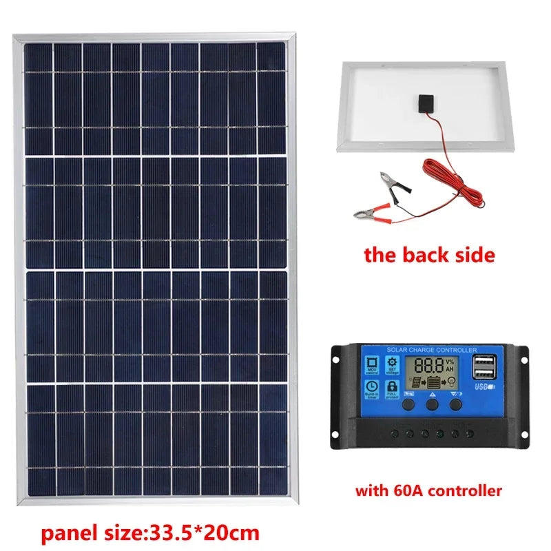 Kit painel solar com controlador 100A