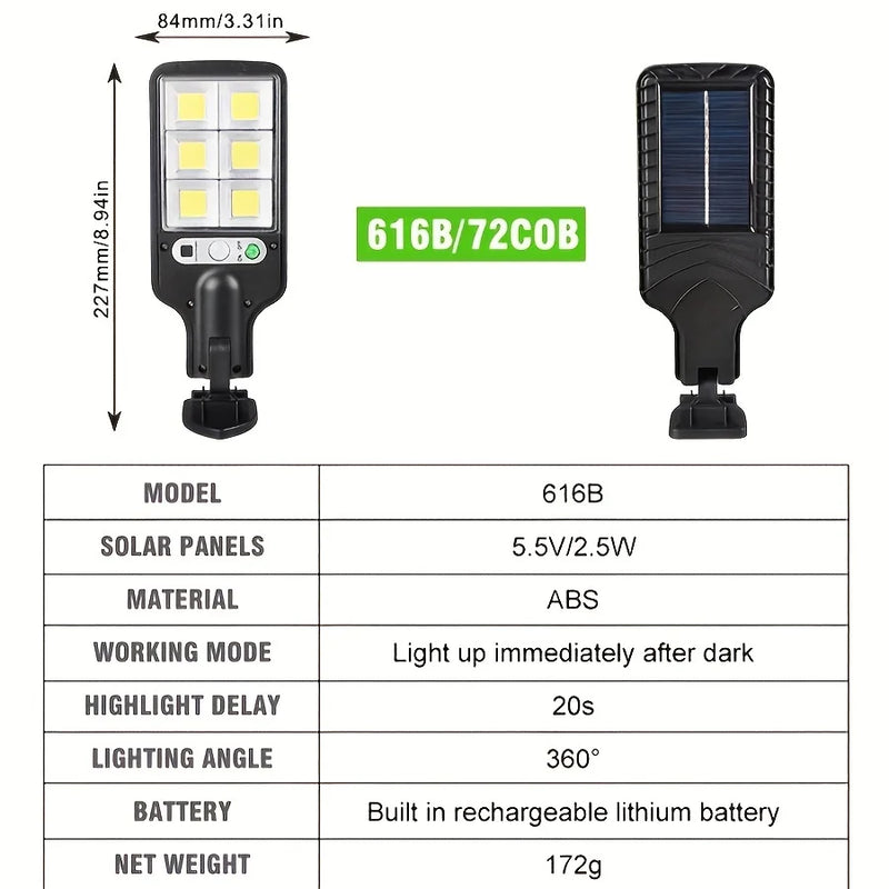 Refletor LED de parede com energia solar