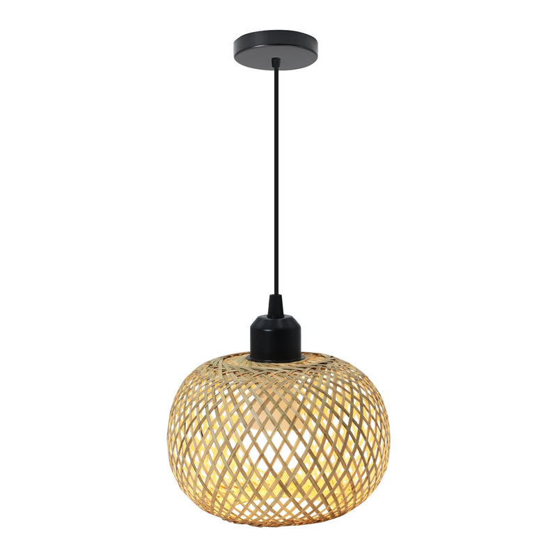 Lustre De Bambu Artesanal Moderno Do Rattan.