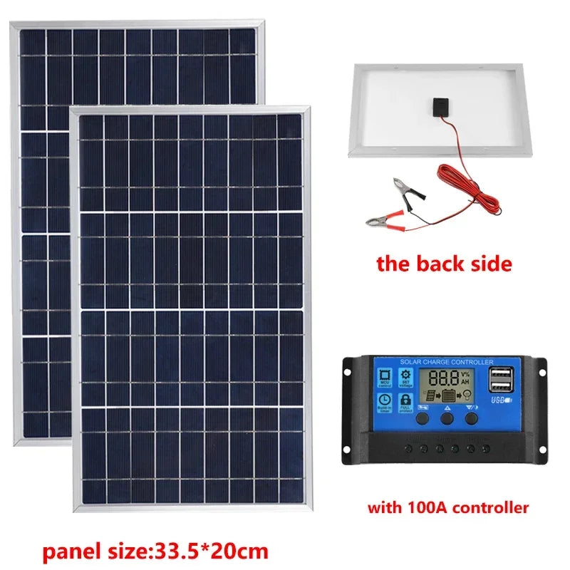 Kit painel solar com controlador 100A
