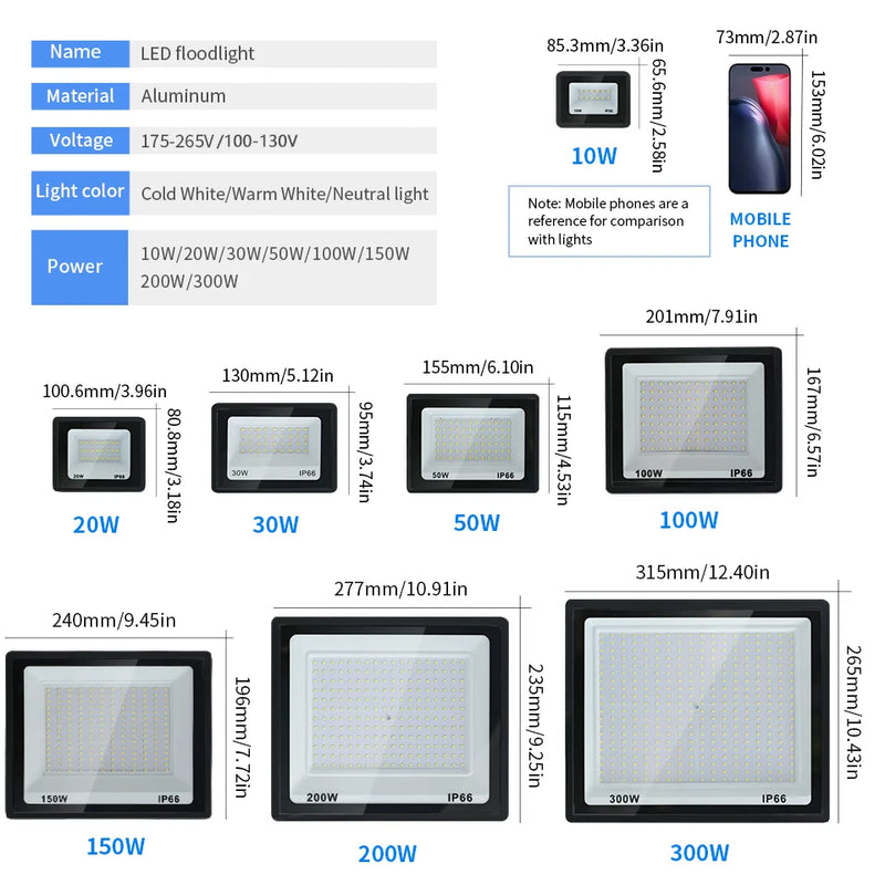 Refletor LED 10W 20W 30W  150W
 AC110V/220V