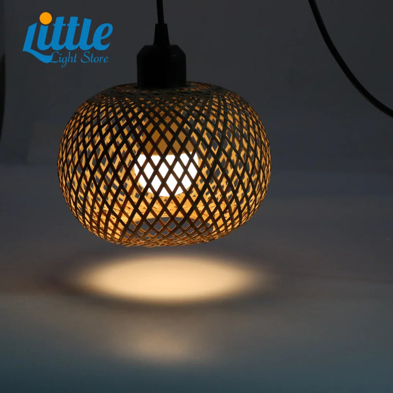 Lustre De Bambu Artesanal Moderno Do Rattan.
