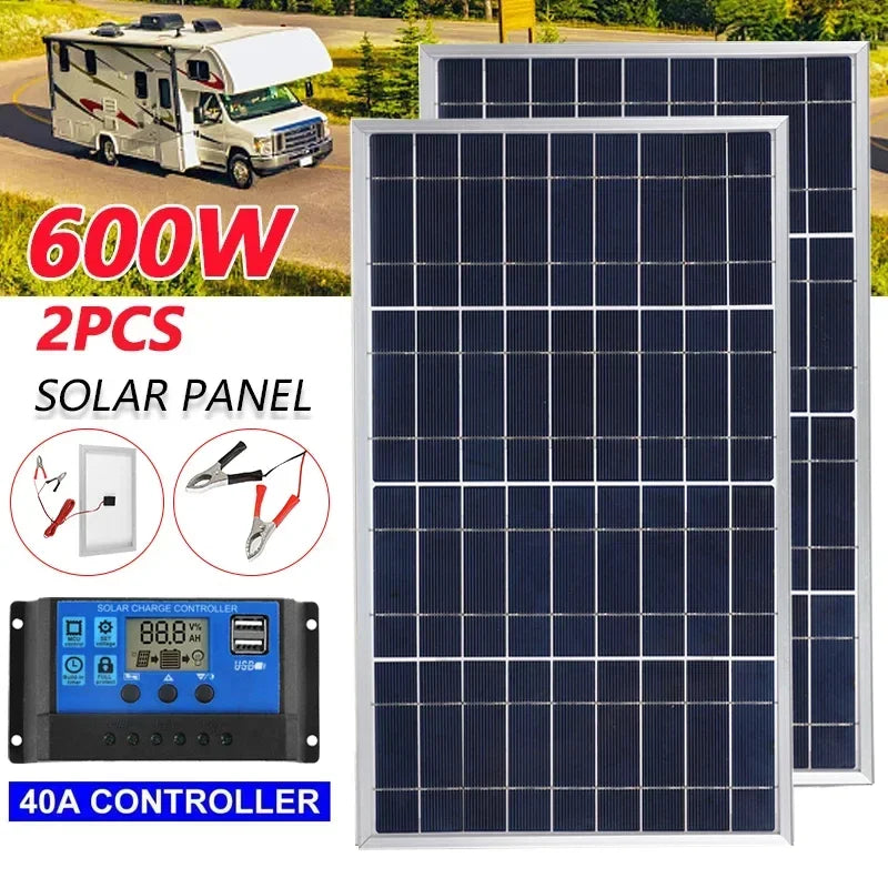 Kit painel solar com controlador 100A