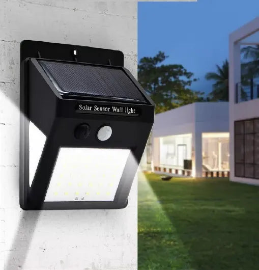 Luminária LED com sensor de presença - carregamento solar